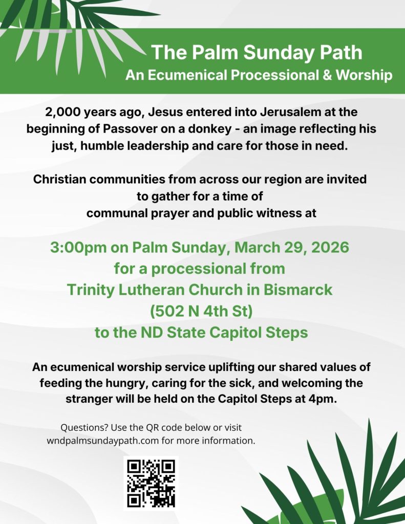 Bismarck Palm Sunday Path Invite Poster
